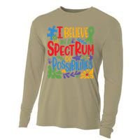 I Believe In A Spectrum Of Possibilities Autism Awareness Cooling Performance Long Sleeve Crew