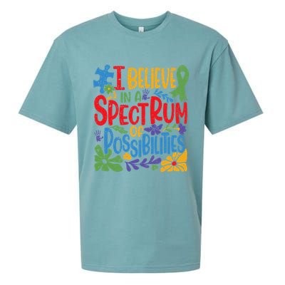 I Believe In A Spectrum Of Possibilities Autism Awareness Sueded Cloud Jersey T-Shirt