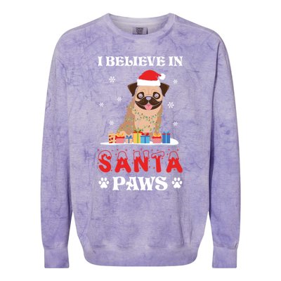 I Believe In Santa Paws Cute French Bulldog Christmas Gift Colorblast Crewneck Sweatshirt