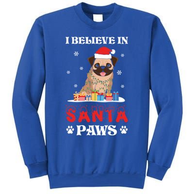 I Believe In Santa Paws Cute French Bulldog Christmas Gift Sweatshirt