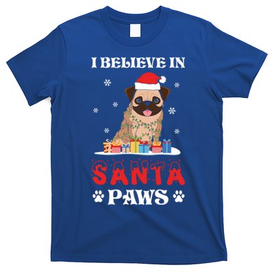 I Believe In Santa Paws Cute French Bulldog Christmas Gift T-Shirt