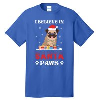 I Believe In Santa Paws Cute French Bulldog Christmas Gift Tall T-Shirt