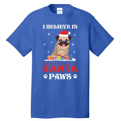 I Believe In Santa Paws Cute French Bulldog Christmas Gift Tall T-Shirt