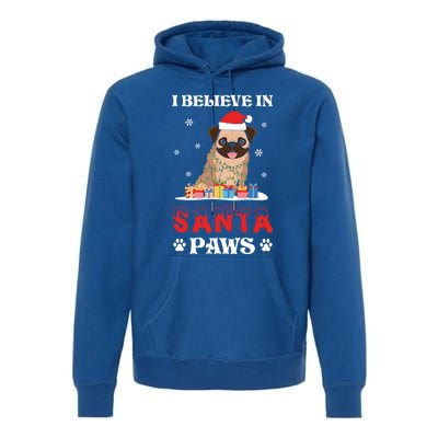 I Believe In Santa Paws Cute French Bulldog Christmas Gift Premium Hoodie