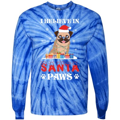 I Believe In Santa Paws Cute French Bulldog Christmas Gift Tie-Dye Long Sleeve Shirt