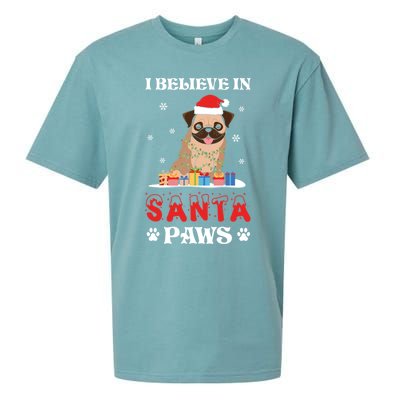 I Believe In Santa Paws Cute French Bulldog Christmas Gift Sueded Cloud Jersey T-Shirt