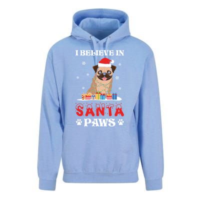 I Believe In Santa Paws Cute French Bulldog Christmas Gift Unisex Surf Hoodie