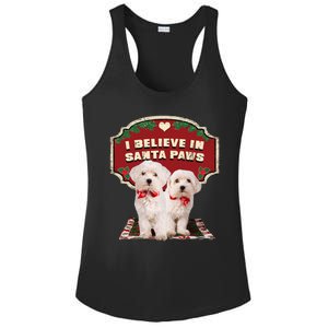 I Believe In Santa Paws Cute Christmas Dog Lover Ladies PosiCharge Competitor Racerback Tank