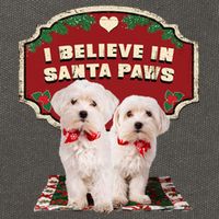 I Believe In Santa Paws Cute Christmas Dog Lover Cotton Canvas Backpack