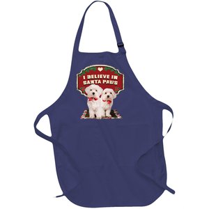 I Believe In Santa Paws Cute Christmas Dog Lover Full-Length Apron With Pockets