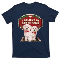 I Believe In Santa Paws Cute Christmas Dog Lover T-Shirt