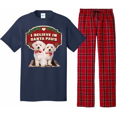 I Believe In Santa Paws Cute Christmas Dog Lover Pajama Set