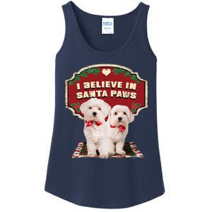 I Believe In Santa Paws Cute Christmas Dog Lover Ladies Essential Tank