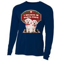 I Believe In Santa Paws Cute Christmas Dog Lover Cooling Performance Long Sleeve Crew