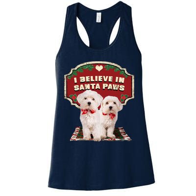 I Believe In Santa Paws Cute Christmas Dog Lover Womens Tank Top