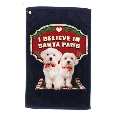 I Believe In Santa Paws Cute Christmas Dog Lover Golf Towel