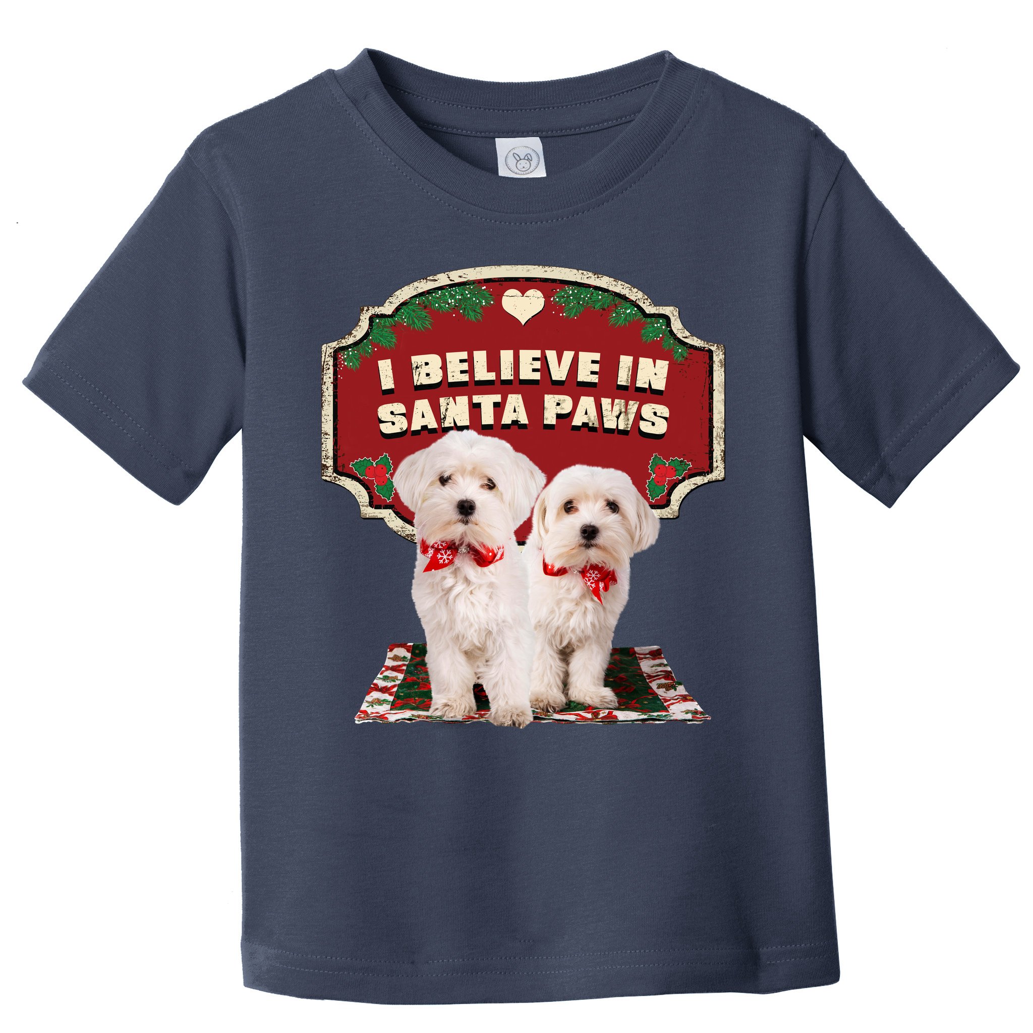 I Believe In Santa Paws Cute Christmas Dog Lover Toddler T-Shirt