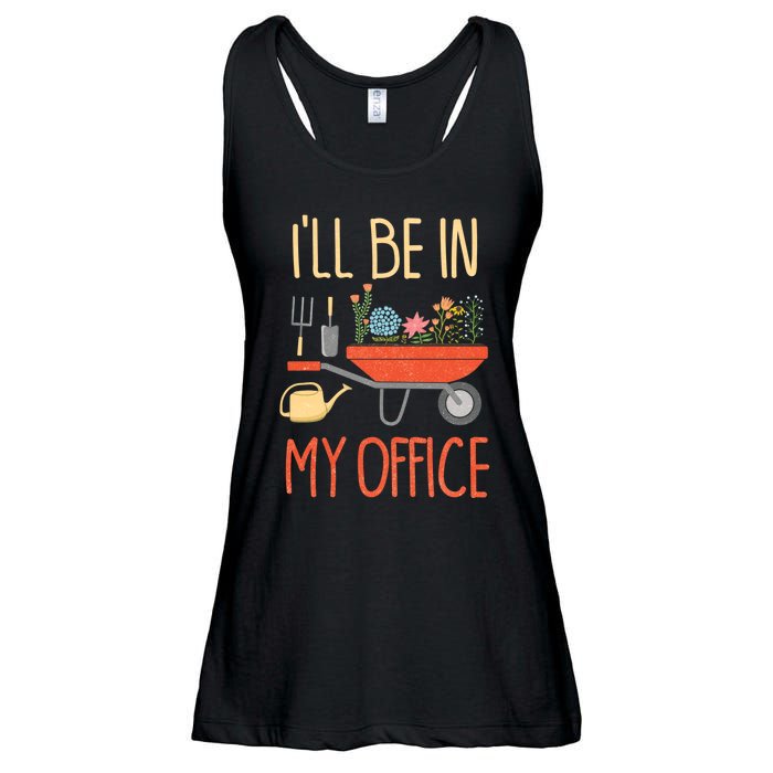 Ill Be In My Office Garden Funny Distressed Gardening Ladies Essential Flowy Tank