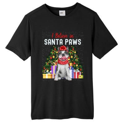 I Believe In Santa Paws Cute French Bulldog Christmas Cool Gift Tall Fusion ChromaSoft Performance T-Shirt