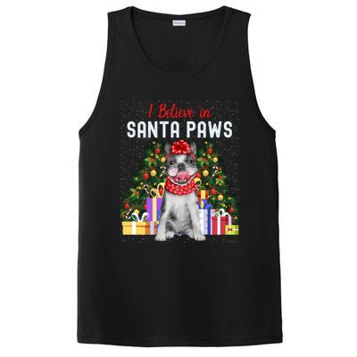 I Believe In Santa Paws Cute French Bulldog Christmas Cool Gift PosiCharge Competitor Tank