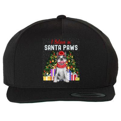 I Believe In Santa Paws Cute French Bulldog Christmas Cool Gift Wool Snapback Cap