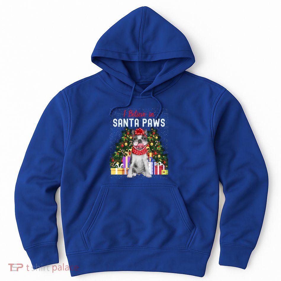 I Believe In Santa Paws Cute French Bulldog Christmas Cool Gift Hoodie