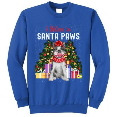 I Believe In Santa Paws Cute French Bulldog Christmas Cool Gift Sweatshirt