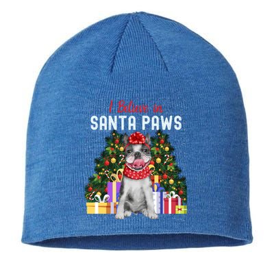 I Believe In Santa Paws Cute French Bulldog Christmas Cool Gift Sustainable Beanie