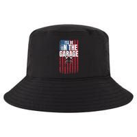 ILl Be In The Garage American Us Flag Mechanic Dad Grandpa Cool Comfort Performance Bucket Hat
