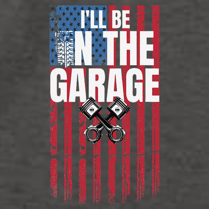 ILl Be In The Garage American Us Flag Mechanic Dad Grandpa Vector Backpack