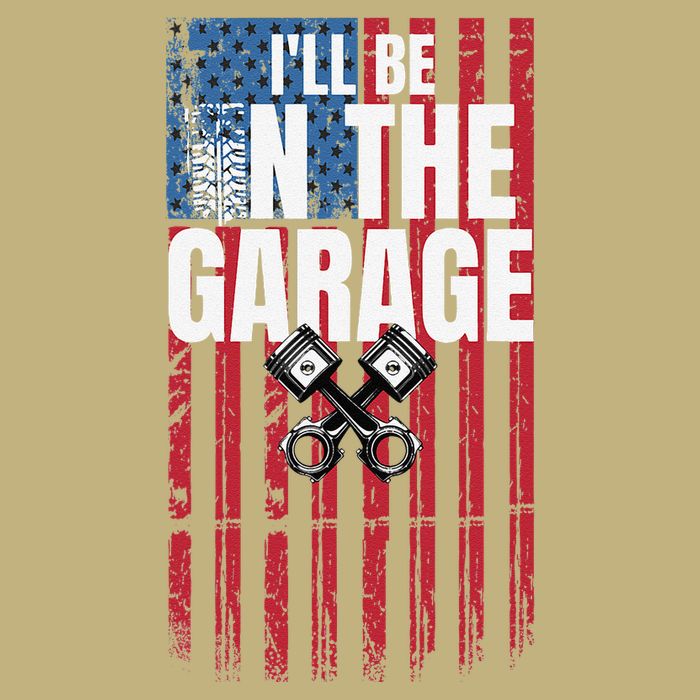 ILl Be In The Garage American Us Flag Mechanic Dad Grandpa Magnet