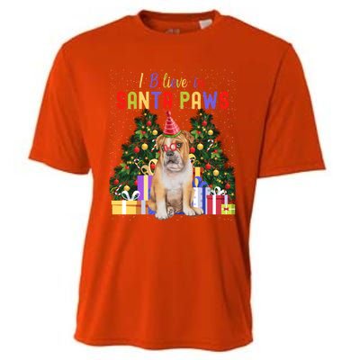 I Believe In Santa Paws Bulldog Lover Cute Xmas Bulldog Gift Cooling Performance Crew T-Shirt