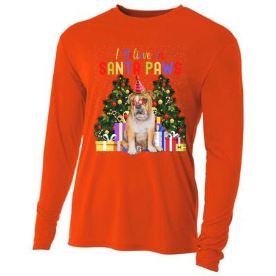 I Believe In Santa Paws Bulldog Lover Cute Xmas Bulldog Gift Cooling Performance Long Sleeve Crew