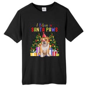 I Believe In Santa Paws Bulldog Lover Cute Xmas Bulldog Gift Tall Fusion ChromaSoft Performance T-Shirt