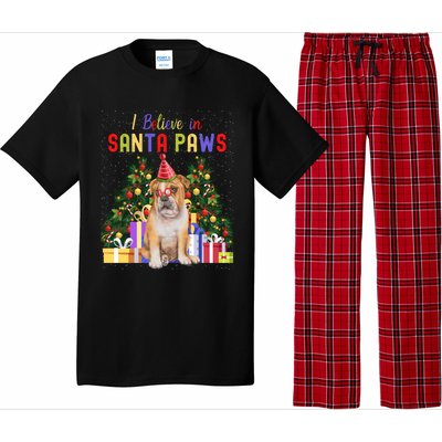 I Believe In Santa Paws Bulldog Lover Cute Xmas Bulldog Gift Pajama Set