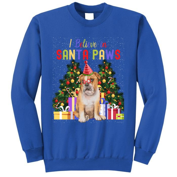 I Believe In Santa Paws Bulldog Lover Cute Xmas Bulldog Gift Sweatshirt