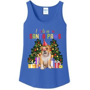 I Believe In Santa Paws Bulldog Lover Cute Xmas Bulldog Gift Ladies Essential Tank