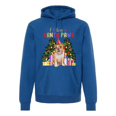 I Believe In Santa Paws Bulldog Lover Cute Xmas Bulldog Gift Premium Hoodie