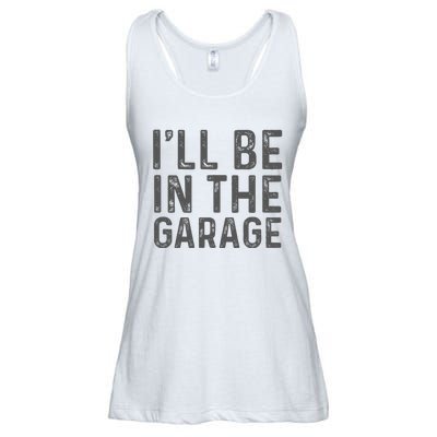 ILl Be In The Garage Mechanic Dad Joke Handyman Ladies Essential Flowy Tank