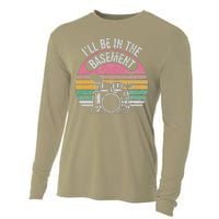 ILl Be In The Basement Drum Set Vintage Style Cooling Performance Long Sleeve Crew