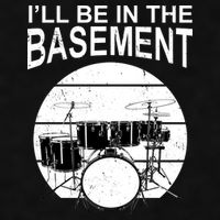 I'll Be In The Basement Drum Set Drumming Drummer Ladies PosiCharge Tri-Blend Wicking Tank
