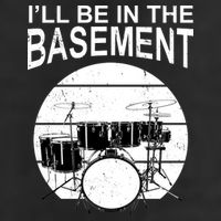 I'll Be In The Basement Drum Set Drumming Drummer Crop Fleece Hoodie