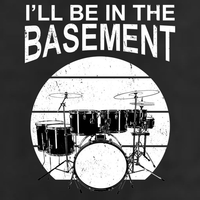 I'll Be In The Basement Drum Set Drumming Drummer Crop Fleece Hoodie