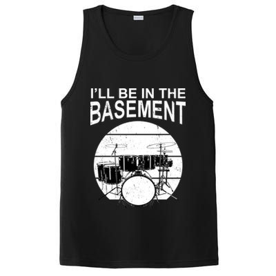 I'll Be In The Basement Drum Set Drumming Drummer PosiCharge Competitor Tank