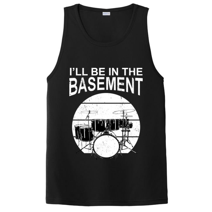 I'll Be In The Basement Drum Set Drumming Drummer PosiCharge Competitor Tank