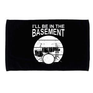 I'll Be In The Basement Drum Set Drumming Drummer Microfiber Hand Towel