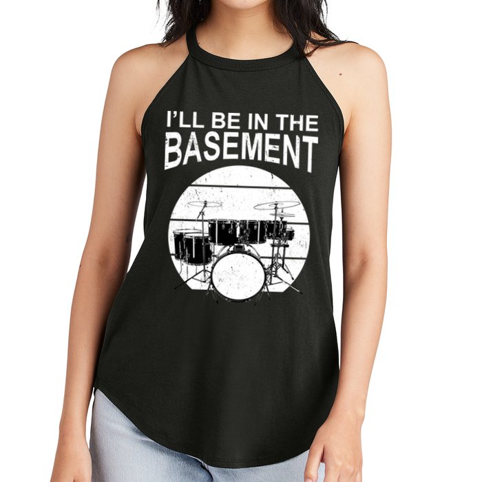 I'll Be In The Basement Drum Set Drumming Drummer Women's Perfect Tri Rocker Tank