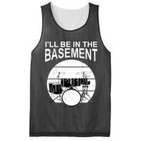 I'll Be In The Basement Drum Set Drumming Drummer Mesh Reversible Basketball Jersey Tank