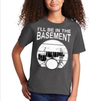 I'll Be In The Basement Drum Set Drumming Drummer Kids T-Shirt