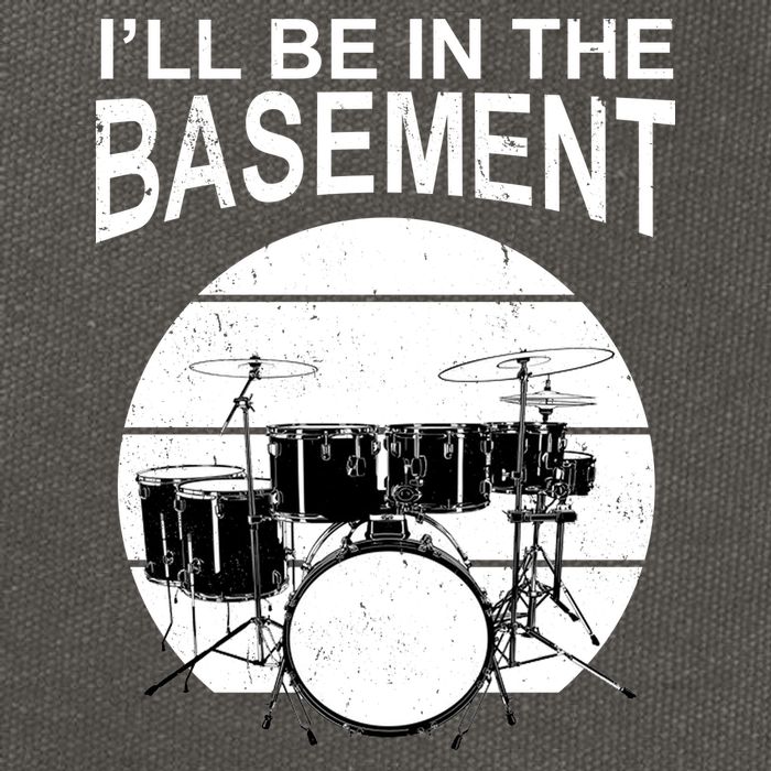 I'll Be In The Basement Drum Set Drumming Drummer Cotton Canvas Backpack
